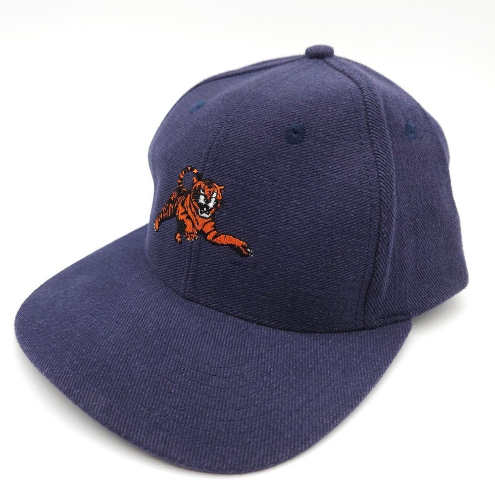 Vintage LSU Tigers NCAA Strapback Hat Ball Cap College Football Embroidered Blue